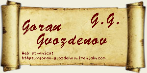 Goran Gvozdenov vizit kartica